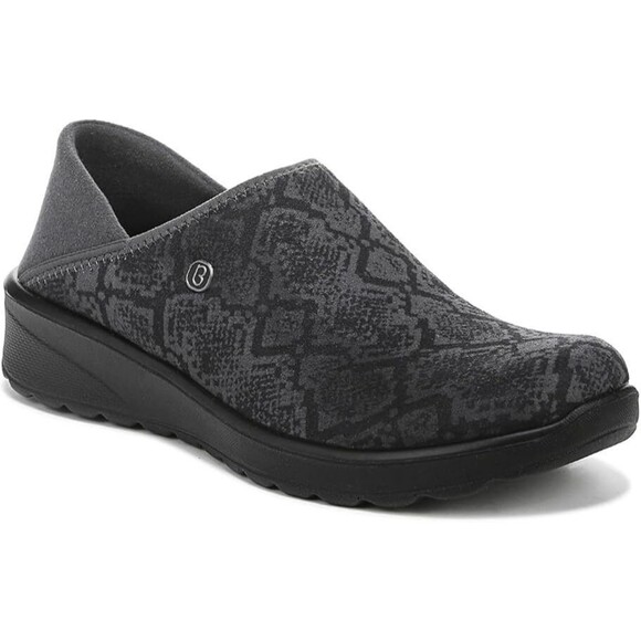 Bzees GETAWAY Washable Lightweight Sustainable Slip Ons Grey Snake Print 7W - Picture 1 of 6